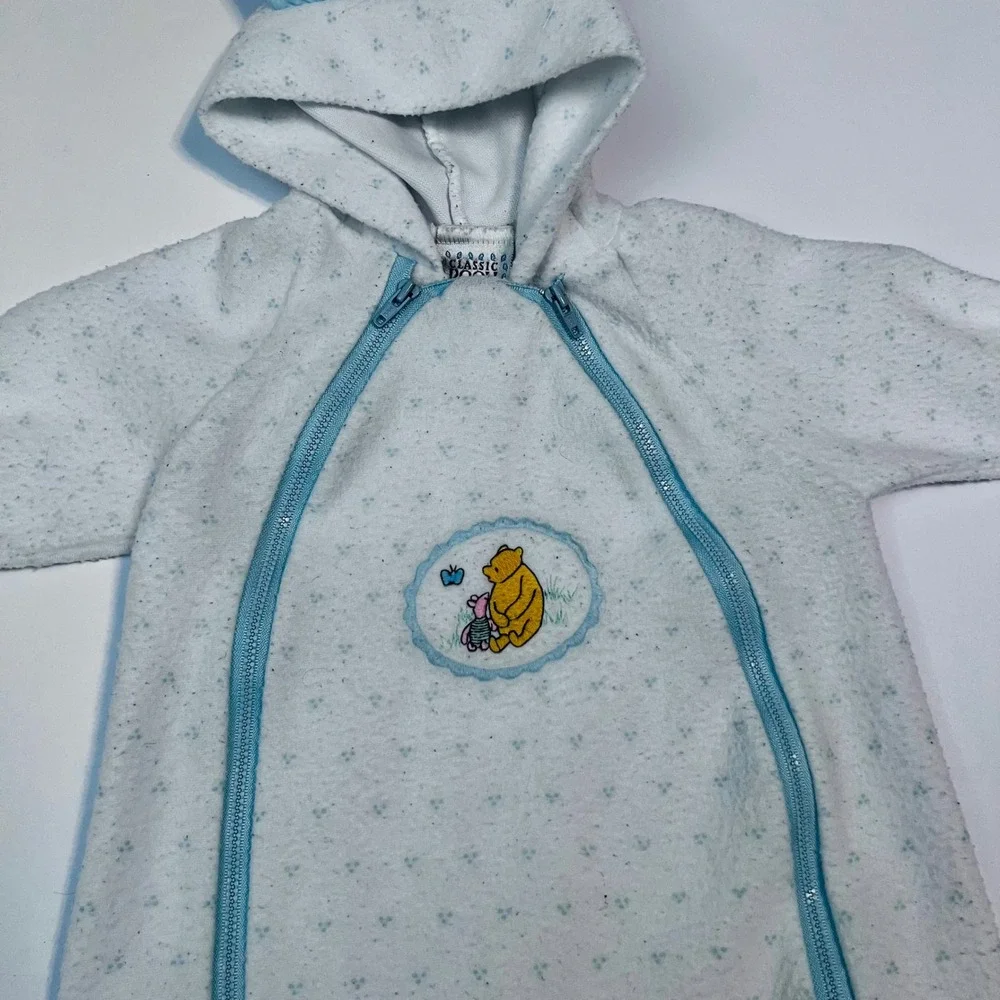 Vintage Classic Pooh Hooded Cozy Suit 6-12M Winnie‎ the Pooh Coverall